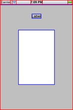 iPhone screenshot with borders around all UIView instances.
